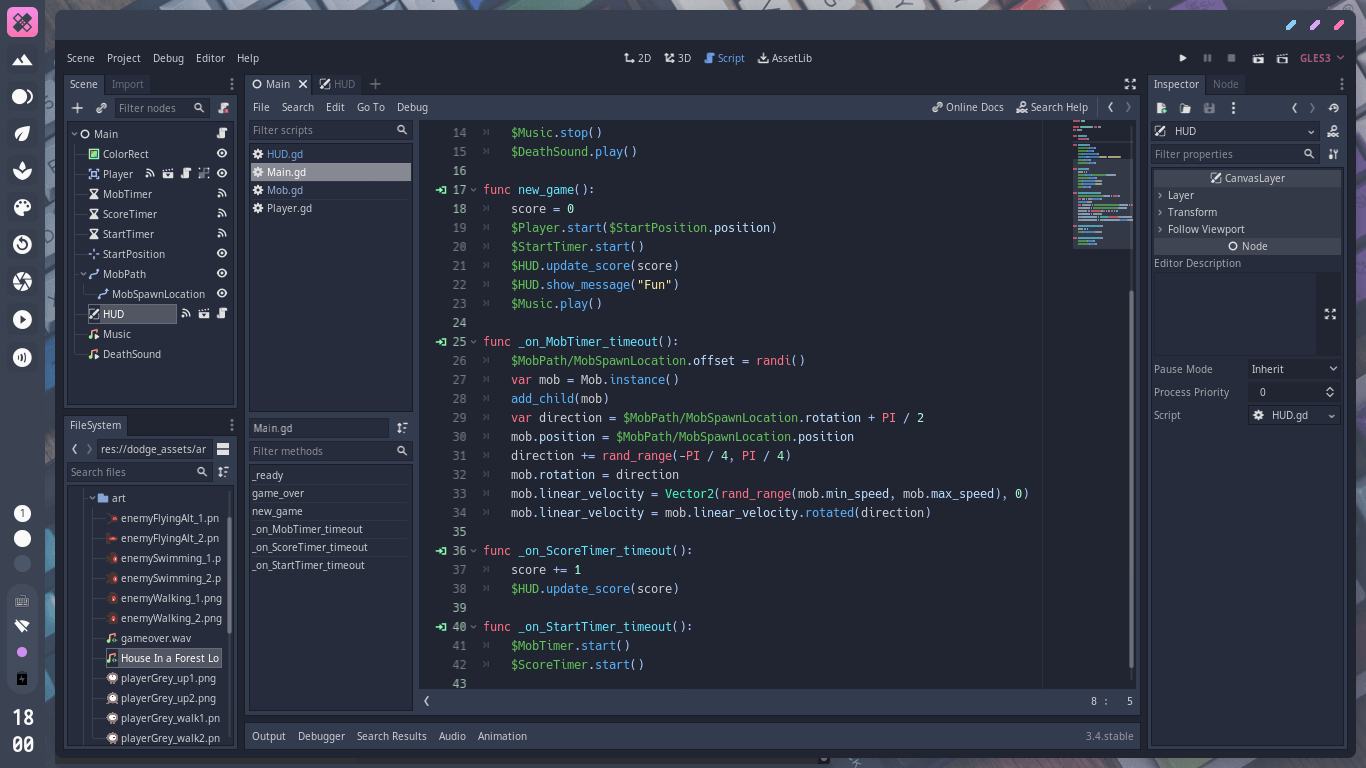 creating game with godot